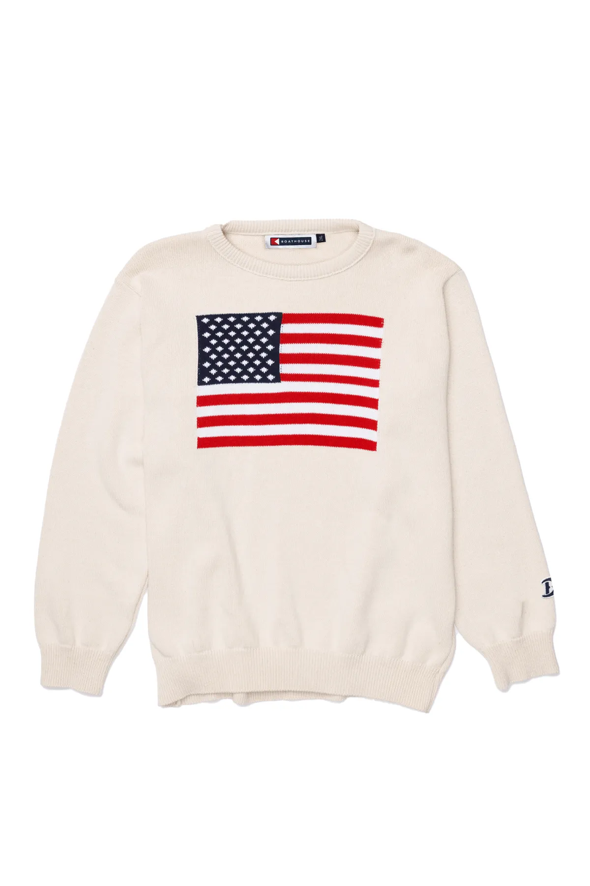 Unisex American Flag Knit Crew