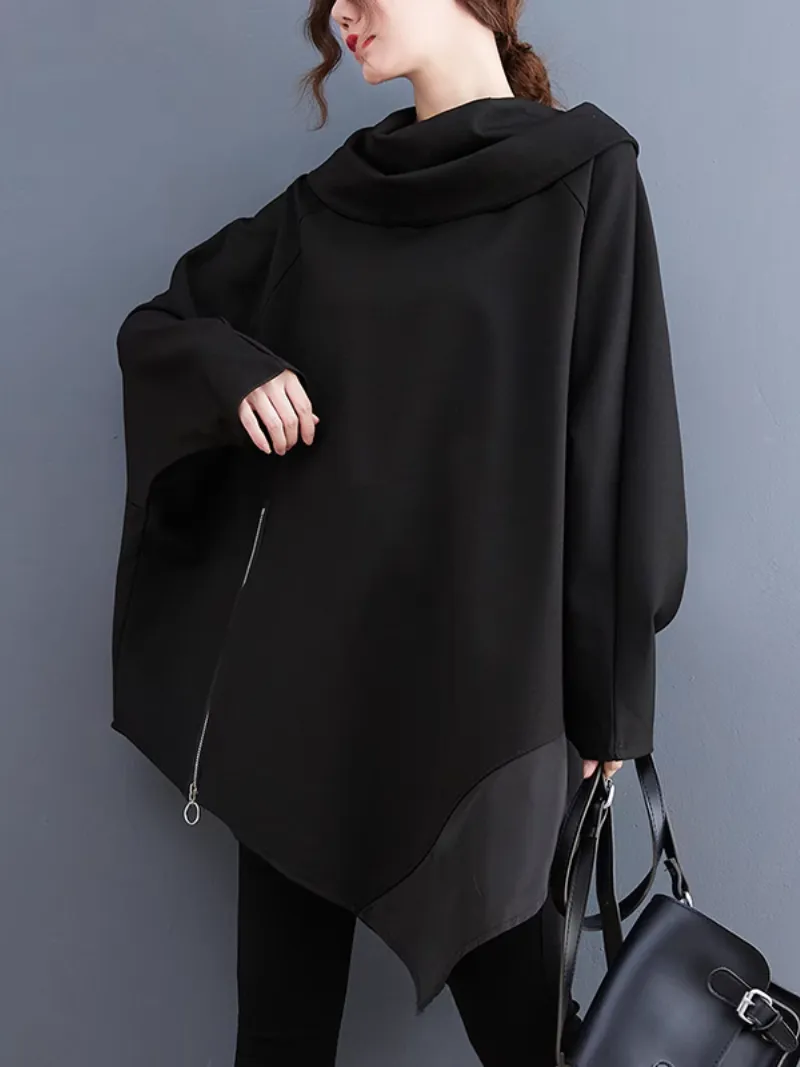 Women's Mid-Length Cape Modern Hooded Top