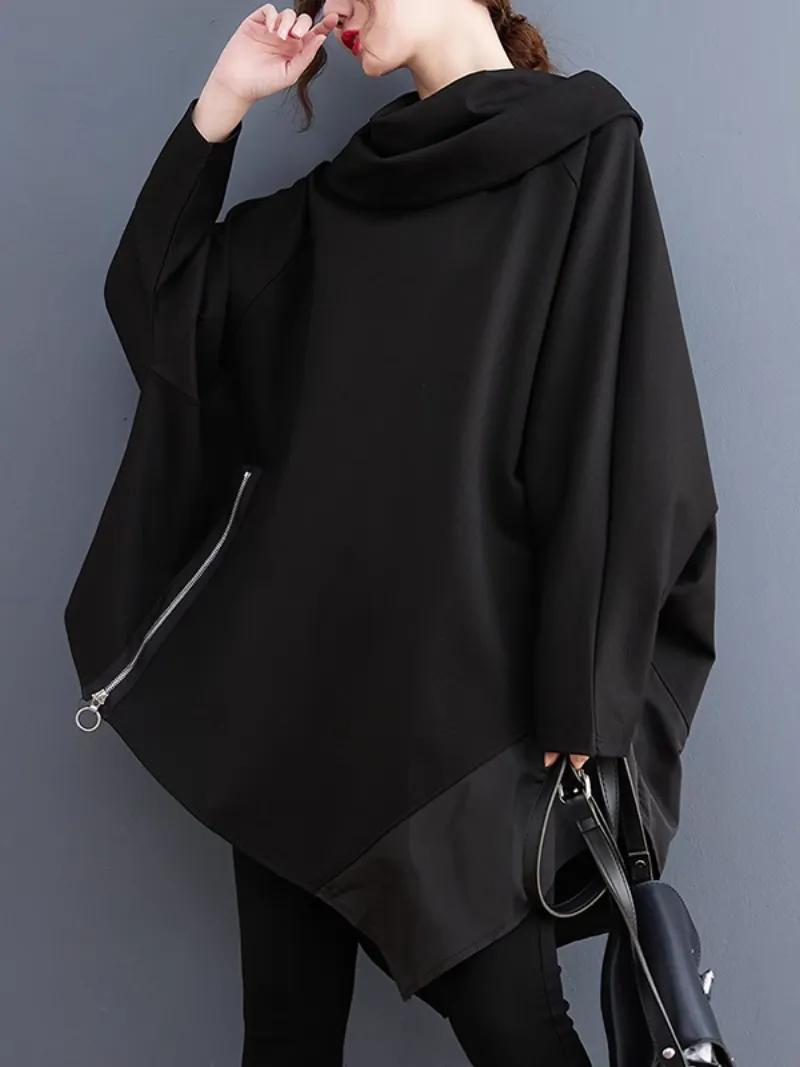 Women's Mid-Length Cape Modern Hooded Top