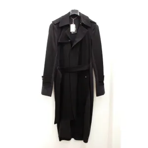 Wool Trench Coat With Ribbed Paneling